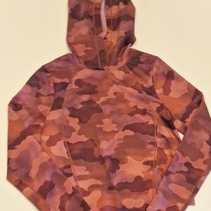 Athleta Pink & Mauve Camo Hooded Pullover